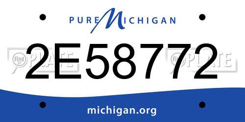 2E58772 Michigan License Plate