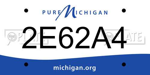 2E62A4 Michigan License Plate