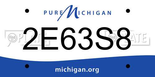 2E63S8 Michigan License Plate