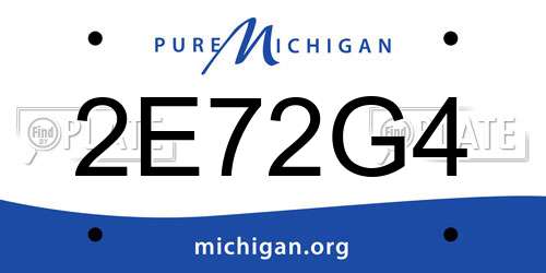 2E72G4 Michigan License Plate