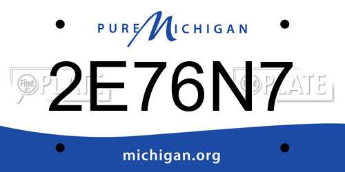 2E76N7 Michigan License Plate