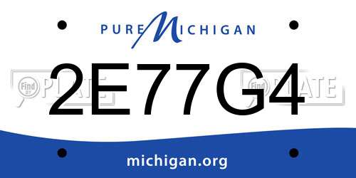 2E77G4 Michigan License Plate