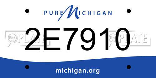 2E7910 Michigan License Plate