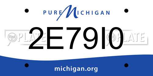 2E79I0 Michigan License Plate