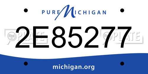 2E85277 Michigan License Plate