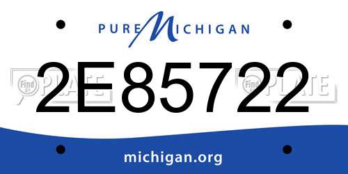 2E85722 Michigan License Plate