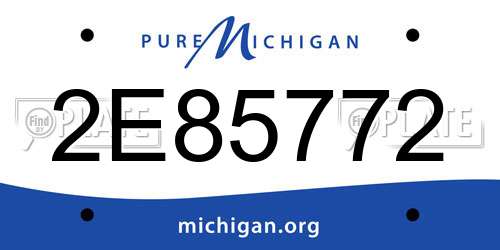 2E85772 Michigan License Plate
