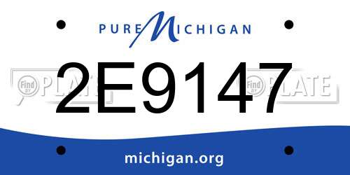 2E9147 Michigan License Plate