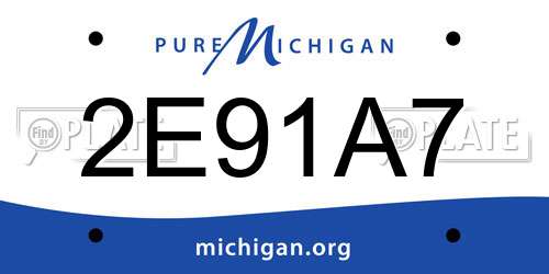 2E91A7 Michigan License Plate