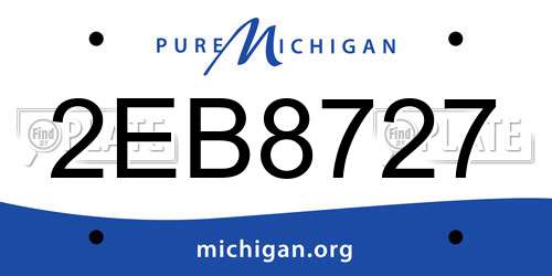 2EB8727 Michigan License Plate