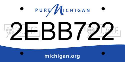 2EBB722 Michigan License Plate