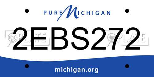 2EBS272 Michigan License Plate