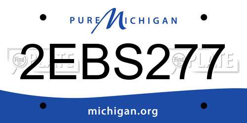 2EBS277 Michigan License Plate