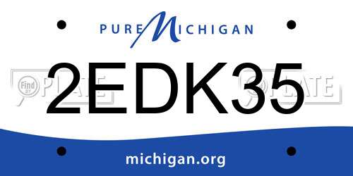 2EDK35 Michigan License Plate