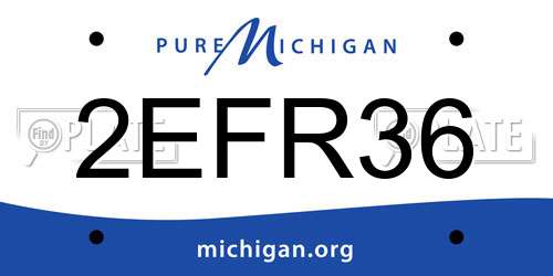 2EFR36 Michigan License Plate