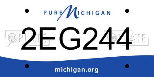 2EG244 Michigan License Plate