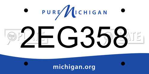 2EG358 Michigan License Plate