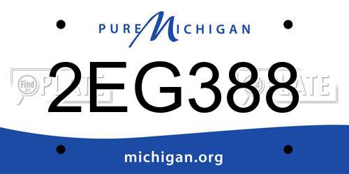 2EG388 Michigan License Plate