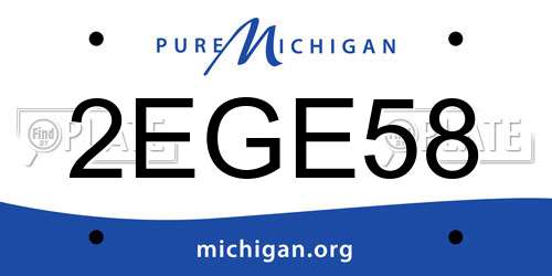 2EGE58 Michigan License Plate