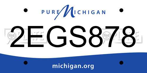 2EGS878 Michigan License Plate