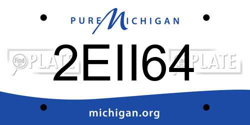 2EII64 Michigan License Plate