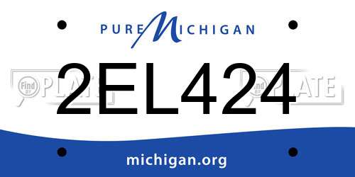 2EL424 Michigan License Plate