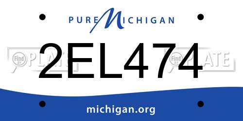2EL474 Michigan License Plate