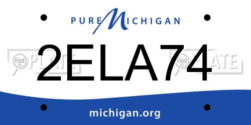 2ELA74 Michigan License Plate