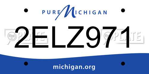 2ELZ971 Michigan License Plate