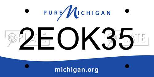 2EOK35 Michigan License Plate