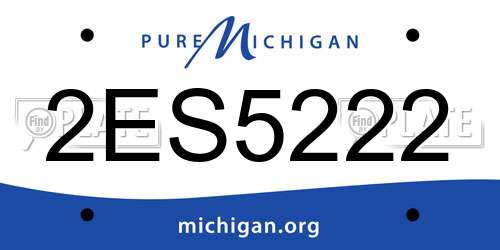 2ES5222 Michigan License Plate