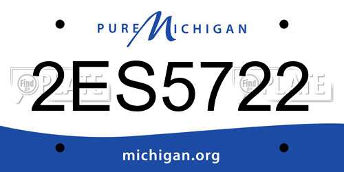2ES5722 Michigan License Plate