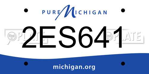 2ES641 Michigan License Plate