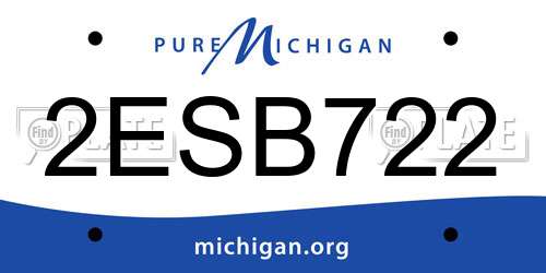 2ESB722 Michigan License Plate