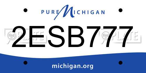 2ESB777 Michigan License Plate
