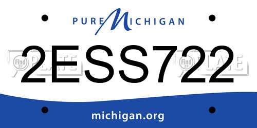 2ESS722 Michigan License Plate