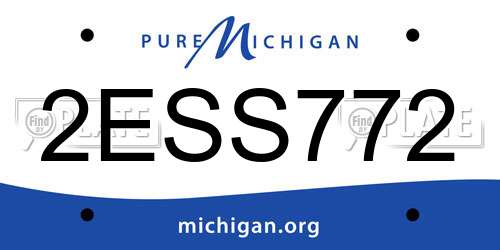 2ESS772 Michigan License Plate