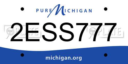 2ESS777 Michigan License Plate