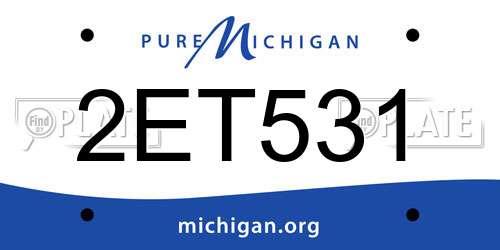 2ET531 Michigan License Plate