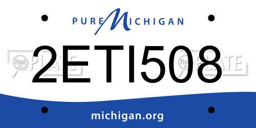 2ETI508 Michigan License Plate
