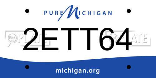 2ETT64 Michigan License Plate