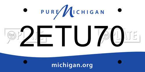 2ETU70 Michigan License Plate