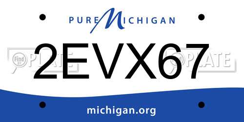 2EVX67 Michigan License Plate