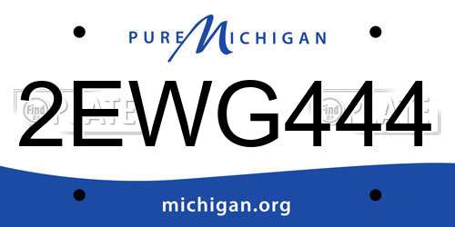 2EWG444 Michigan License Plate