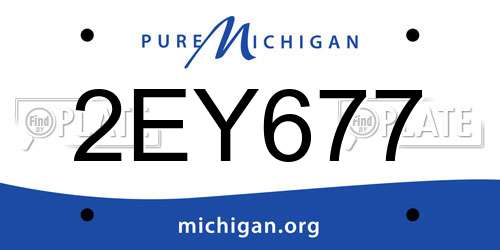 2EY677 Michigan License Plate