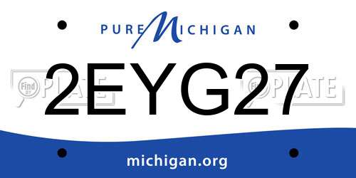 2EYG27 Michigan License Plate