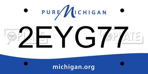 2EYG77 Michigan License Plate