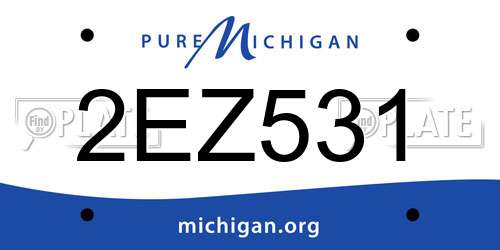2EZ531 Michigan License Plate