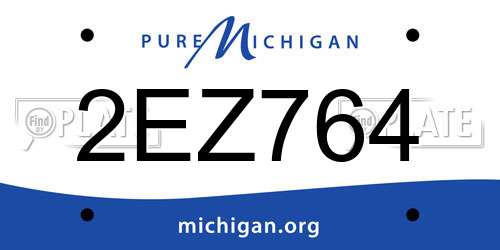 2EZ764 Michigan License Plate