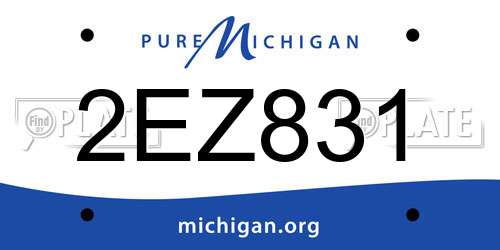 2EZ831 Michigan License Plate